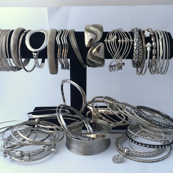 Vintage To Now Lot Of 50 Bracelets Clamper Bangle